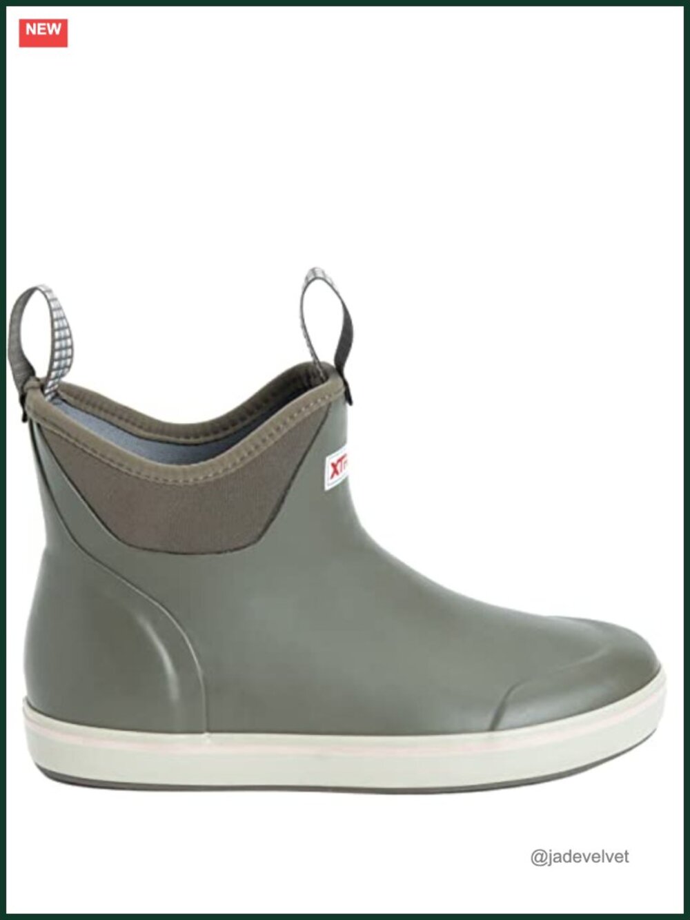 Waterproof 100% Rubber Ankle Deck Boot Slip Resistant Pull-On